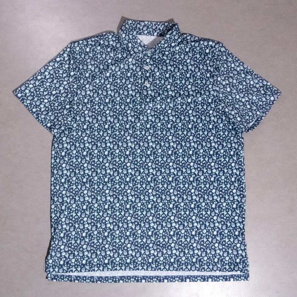 Southern Tide Brrr Polo Shirt Short Sleeve Performance Stretch Pineapple Fish XL - Picture 1 of 7